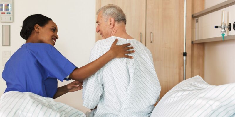 nurse working with patient