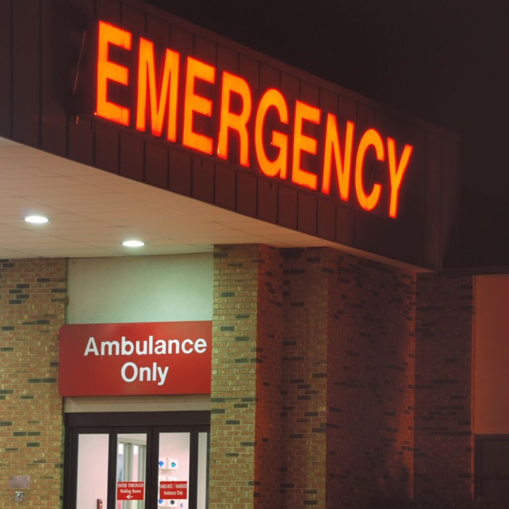 Entrance to an emergency room.