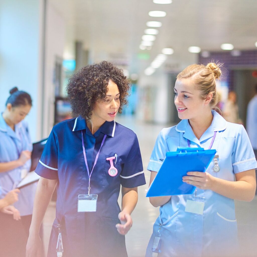 nurses talking to each other