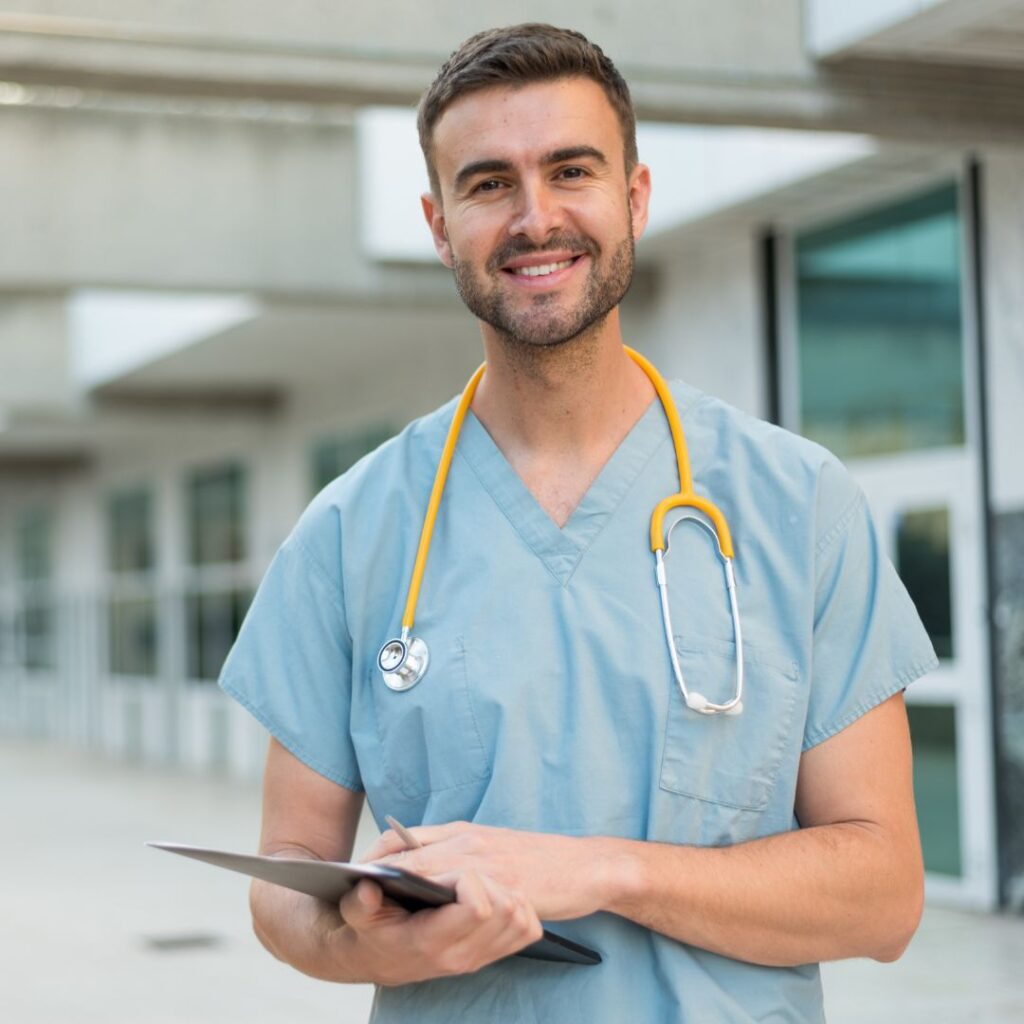 nurse holding a clipboard 